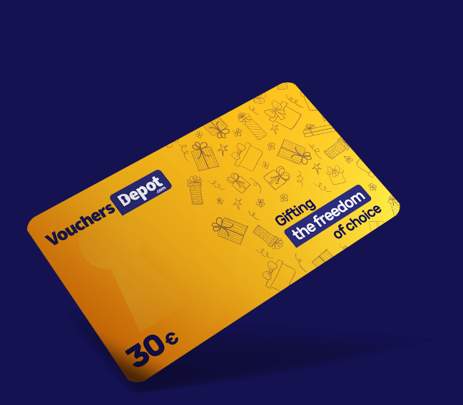 Cardul Cadou Multibrand Vouchers Depot cu fundă roșie de cadou